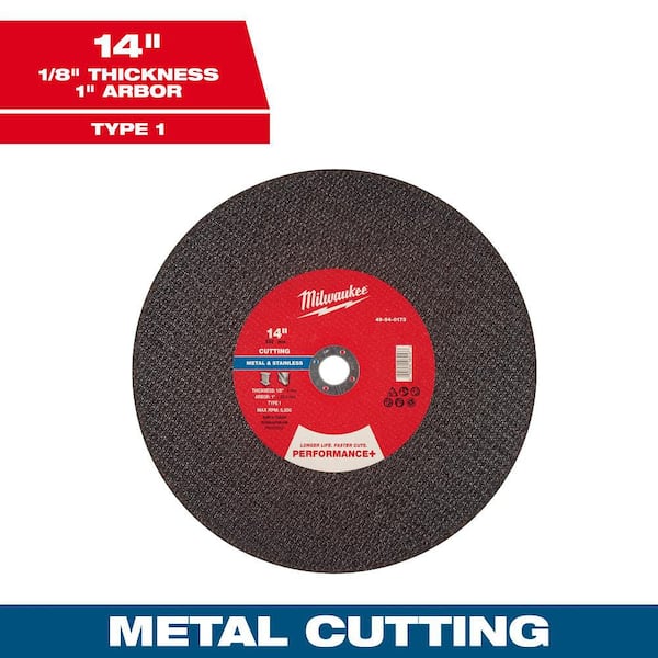 14 in. x 1/8 in. x 1 in. Performance Plus Metal Cut Off Wheel-Type 1