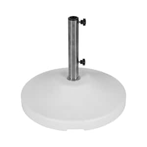 24 in. Dia, US Weight Fillable 120lbs. Capacity Commercial Free Standing Patio Umbrella Base in White