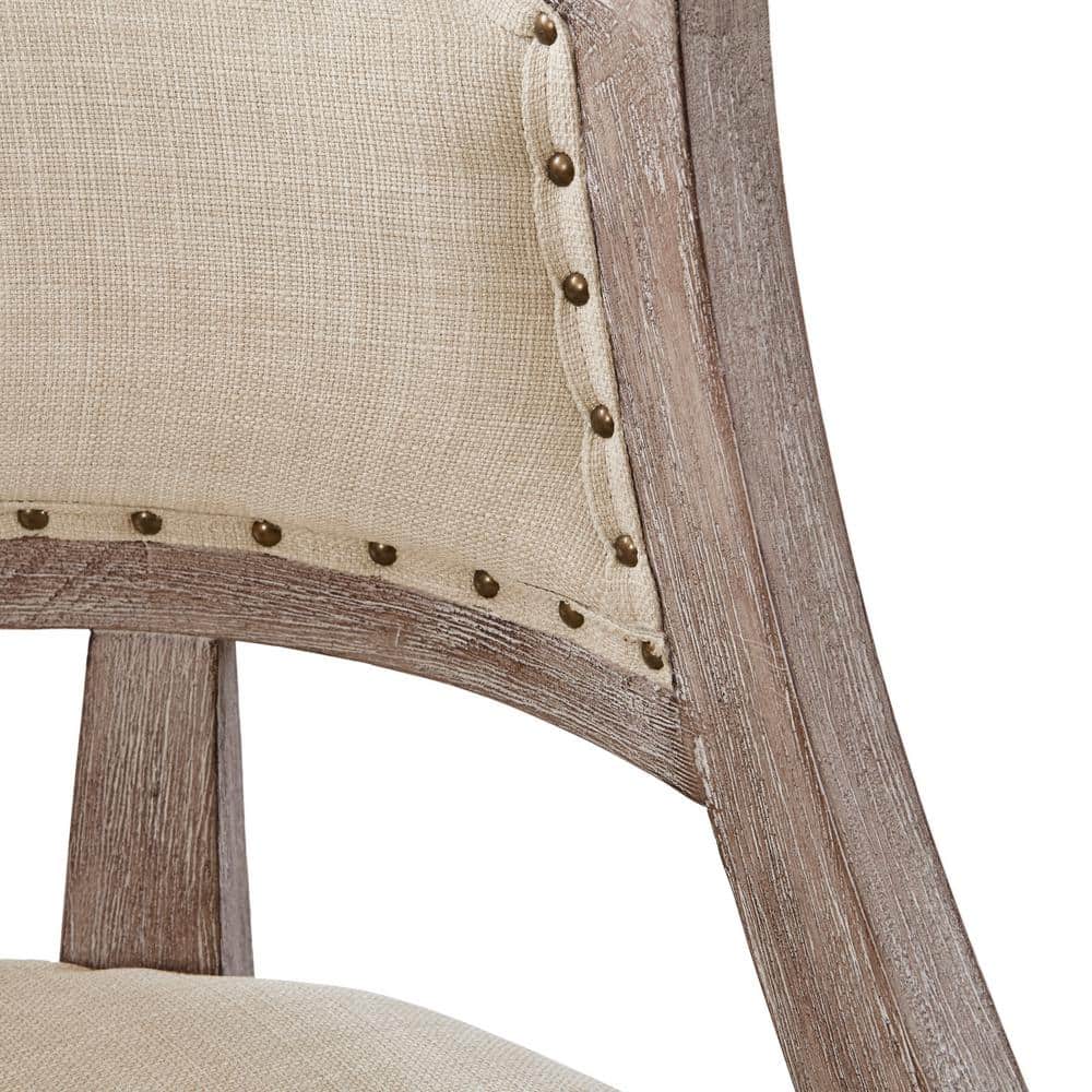 Gray Wood and Metal Backless Counter Stool with Graduated Legs
