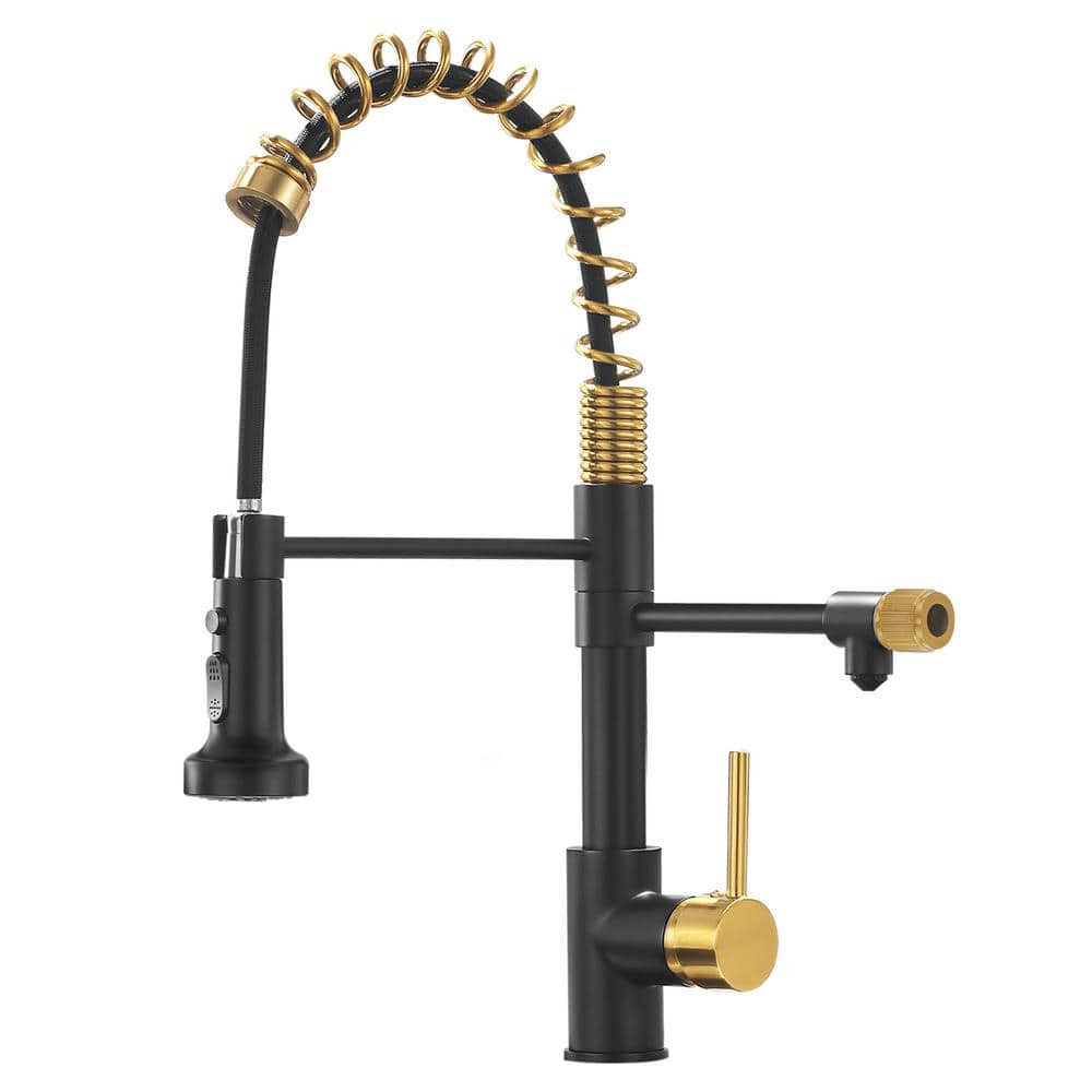 3 Way Spring Single Handle Pull Down Sprayer Kitchen Faucet, Kitchen Drinki