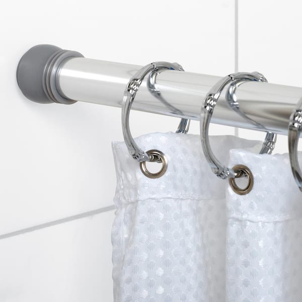 44 in. - 72 in. Aluminum Adjustable Tension Shower Curtain Rod in Chrome