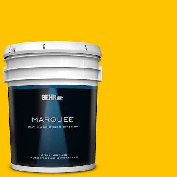 BEHR MARQUEE 5 gal. #S-G-370 Citrus Splash Satin Enamel Exterior Paint & Primer