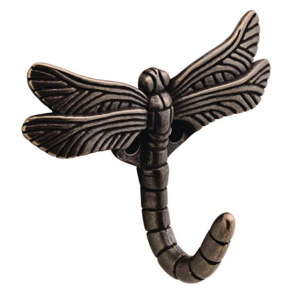 Liberty 3-1/3 in. Warm Chestnut Dragonfly Wall Hook