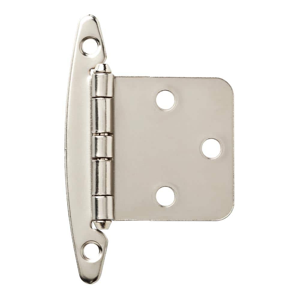 1 Pair Face Frame Full Overlay Satin Nickel Cabinet Hinge without Spring (2