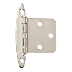 Satin Nickel Overlay Cabinet Hinge without Spring (1-Pair)