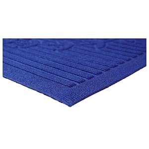 Poly Hello Indoor/Outdoor Mat, 24" x 36", Blue