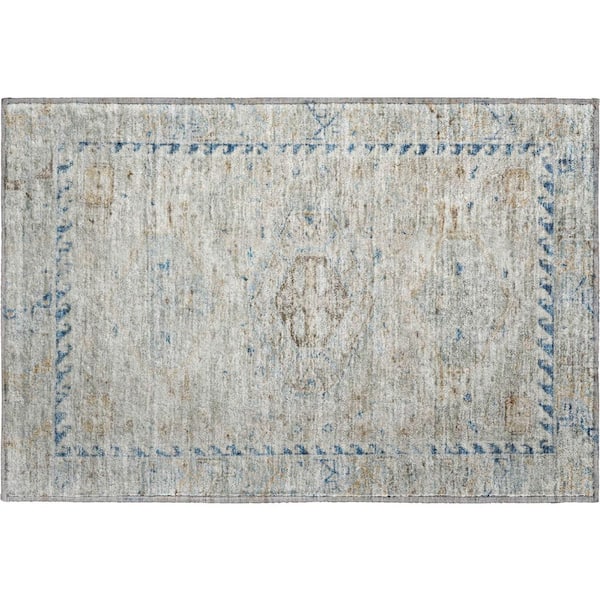 Mayfield Premium Machine Washable Abstract AMF2357 Linen 2 ft. x 3 ft. Accent Rug
