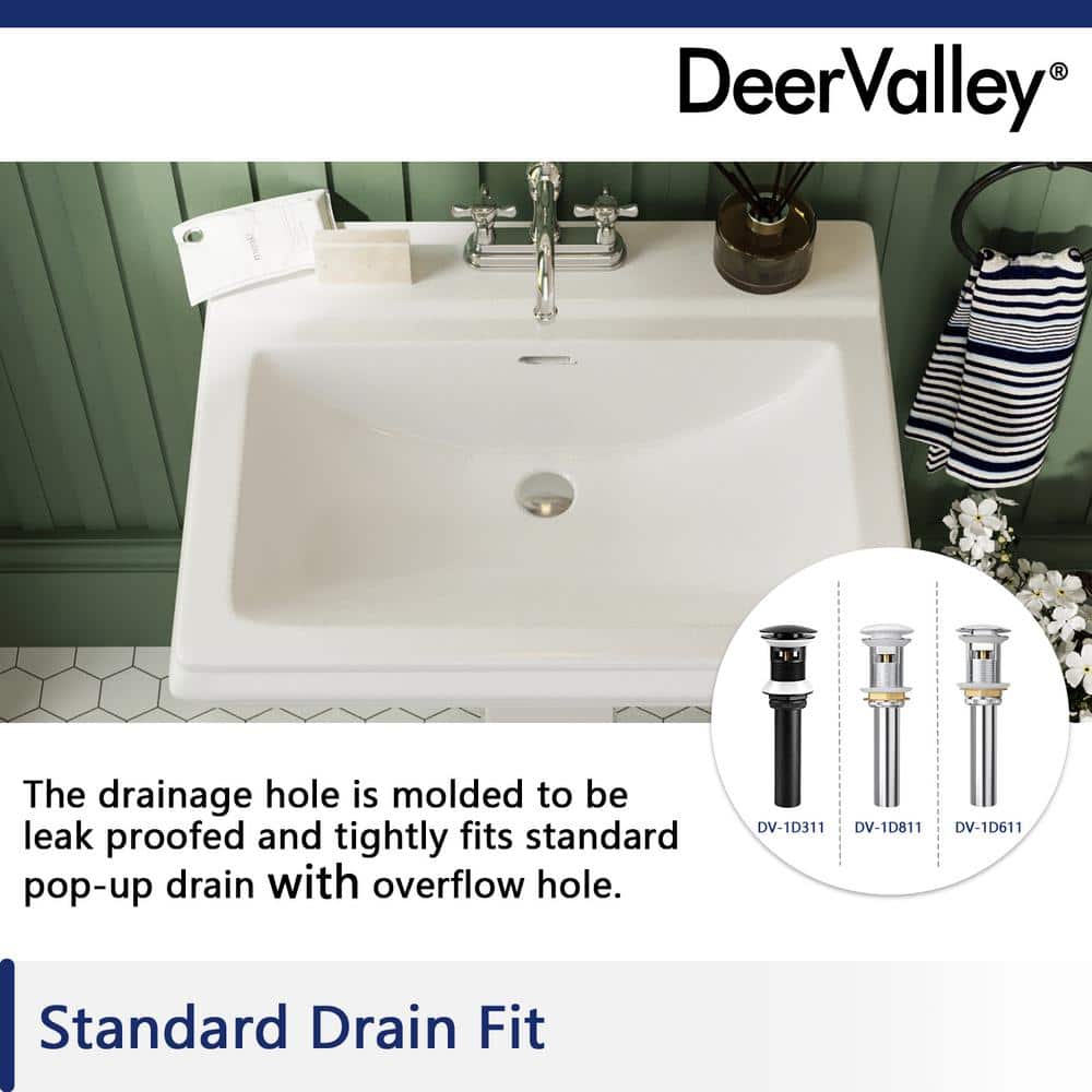 Elegant Apex White Ceramic 34" Rectangular Pedestal Sink with Overflow