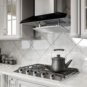 Perimeter 36" 1300 Max Equiv. CFM Smart Ducted Wall Mount Range Hood with Capture Shield Technology in Black