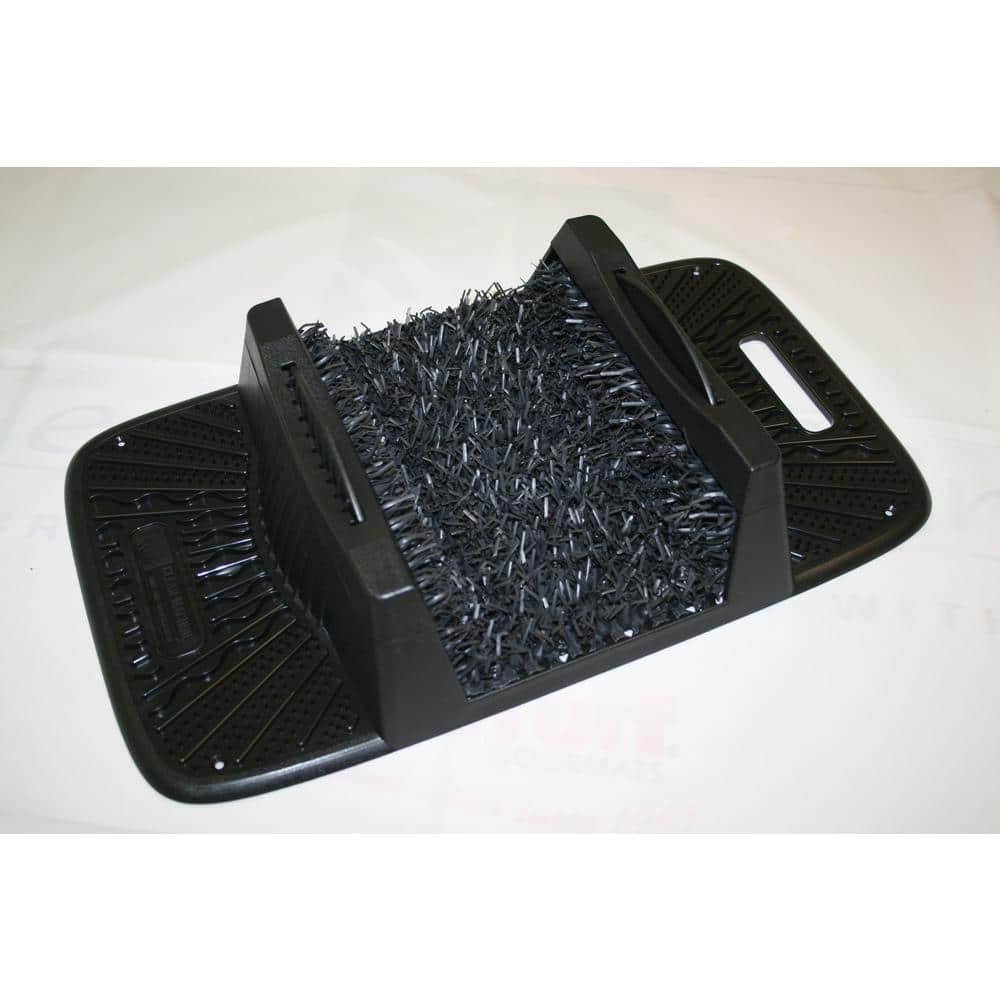Flint Black Polyethylene Rectangular Outdoor Boot Scraper Mat