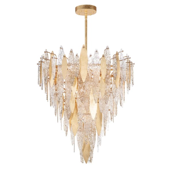 Majestic 21-Light Gold Leaf Chandelier