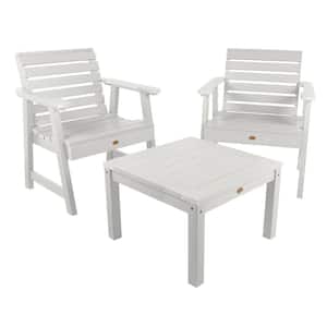 Weatherly White 3-Piece Recycled Plastic Patio Conversation Set