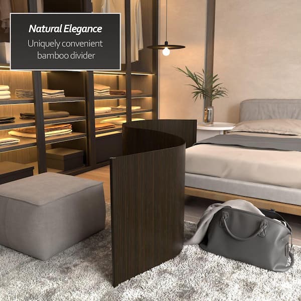 RED LANTERN Bamboo Wave 24 in. Dark Mocha Room Divider BF-2WAVE
