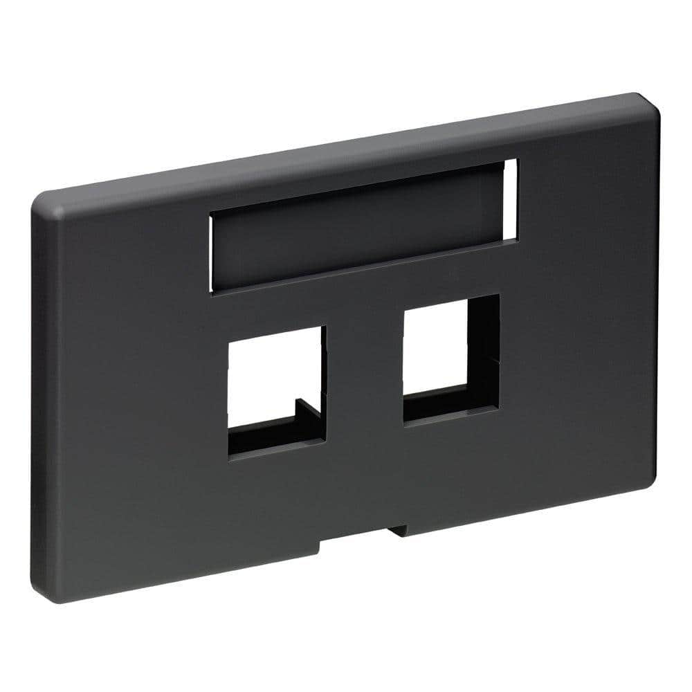 HONOKO 1 Leviton Black 1-Gang Audio/Video Wall Plate (1-Pack) 49910-HE2