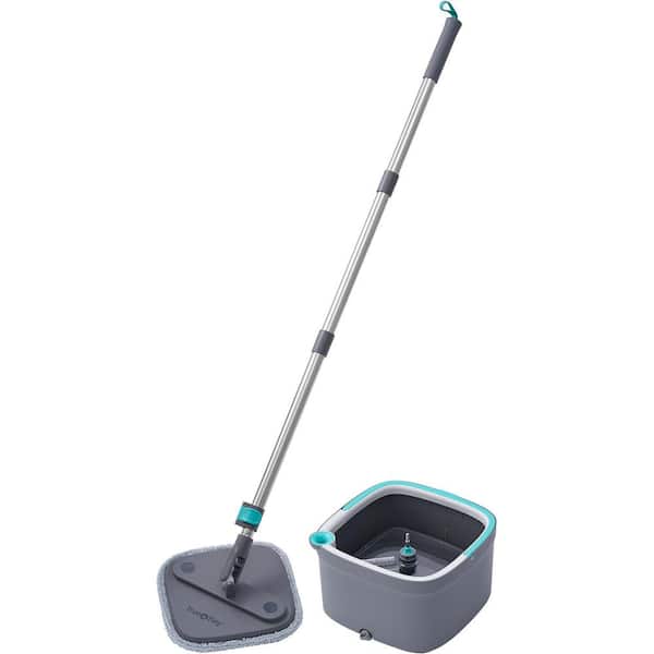 complexiteit Menda City Bestrating True & Tidy TrueClean Microfiber Flat Mop with Bucket System SPIN-800 GRAY  - The Home Depot