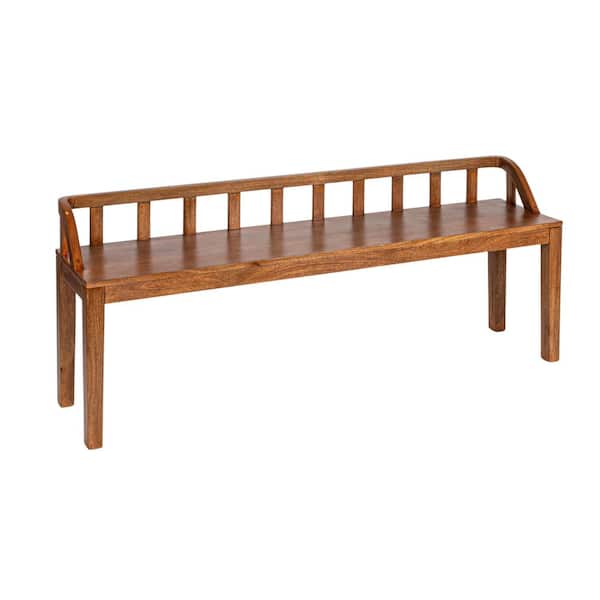 Unbranded Walnut Finish Dining Bench 60 in.