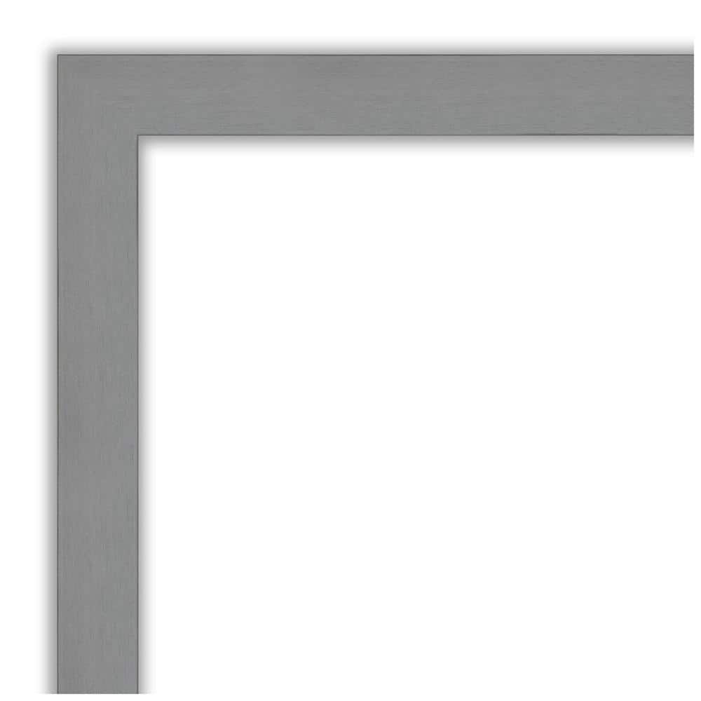 Contemporary Silver Rectangular Beveled Wall Mirror