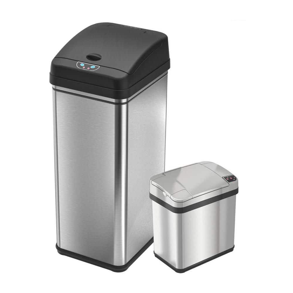 CozyBlock 13 Gallon Automatic Trash Can for Kitchen, Stainless Steel  Touchless Motion Sensor Bin, Wide Opening Soft Close Lid, 50L, LED  Countdown Timer, Large Capacity Compact Design