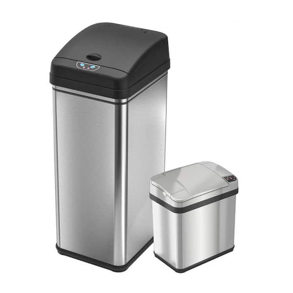 Automatic Trash Can, 13 Gallon Kitchen Trash Can, Touchfree Garbage Cans  for Kitchen, Stainless Steel Trash Can with Lid, Tall Motion Sensor Trash