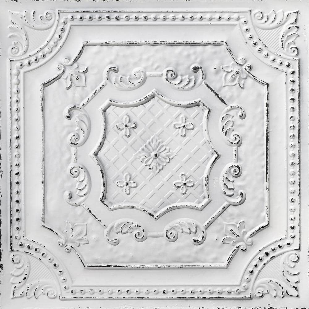 Elizabethan Shield Old Black White 2 ft. x 2 ft. PVC Glue Up or Lay in Faux Tin Ceiling Tile (300 sq. ft./Case) price history on PriceWatchPro