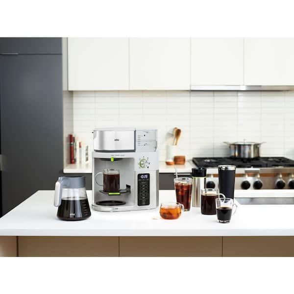Braun MultiServe 10-Cup SCA Certified Coffee Maker with Internal Water  Spout and Glass Carafe in White KF9150WH - The Home Depot