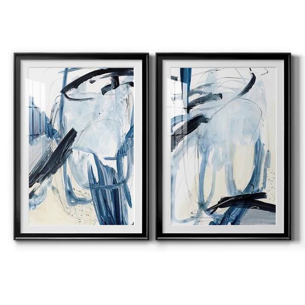 Wexford Home Indigo Swash I by Wexford Homes 2-Pieces Framed Abstract Paper Art Print 42.5 in. x30.5 in.
