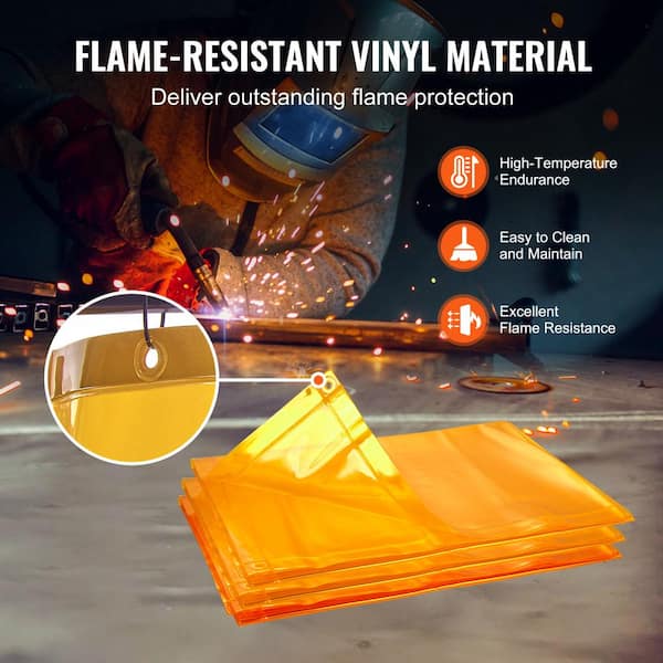 MilleLoom 3-Panel 6x6FT Welding Screen With Frame – Flame-Resistant PVC, Transparent UV-Blocking Curtain, Lockable Swivel Wheels, For Workshop & Garage