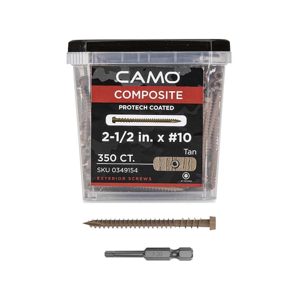 #10 2-1/2 in. Tan Star Drive Trim-Head Composite Deck Screw (350-Count)