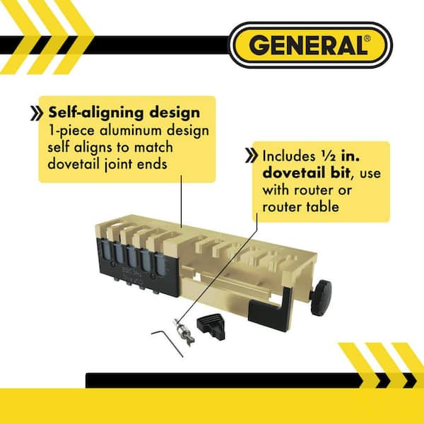 Portable Aluminum Dovetail Jig, 12-inch, Woodworking, Furniture Building & Cabinet Making With Router Bit