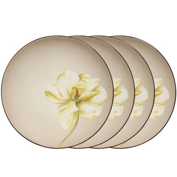 Noritake Colorwave Chocolate 8.25 in. (Brown) Stoneware Floral Accent Plates, (Set of 4)