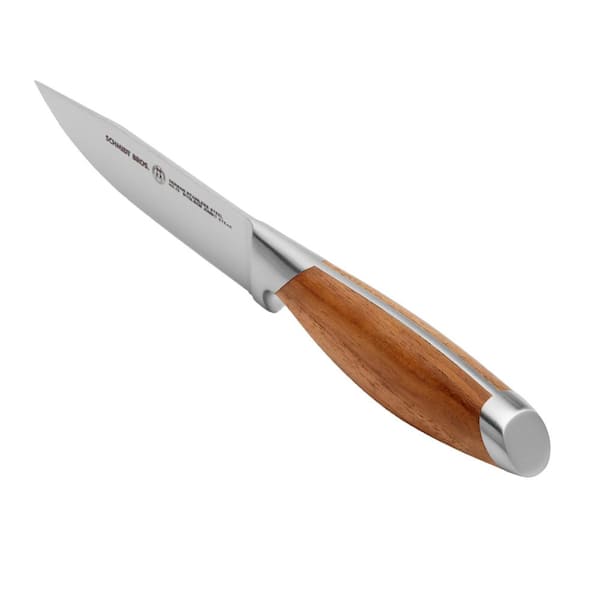 4-Piece Stainless Steel Cutlery Bonded Teak Jumbo Steak Knife Set in Wood Gift Box