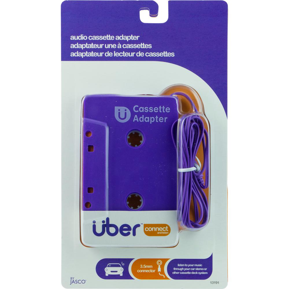 Car Cassette to Headphone Jack Audio Adapter, 3.5 mm, Purple