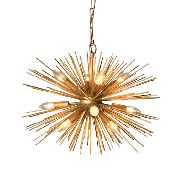 Unbranded 12-Light Gold Sputnik Chandelier with no Bulbs Included