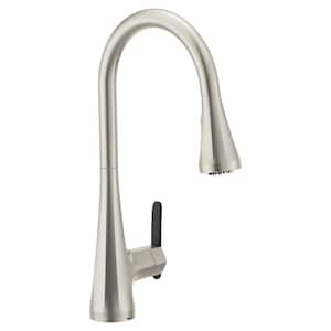Sinema Single Handle Pull-Down Sprayer Kitchen Faucet with Optional 3- in -1 Water Filtration in Spot Resist Stainless