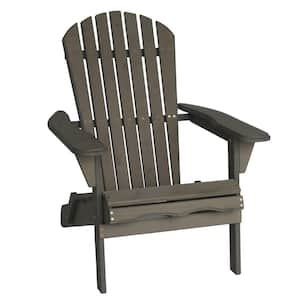 Villaret Gray Folding Wood Adirondack Chair