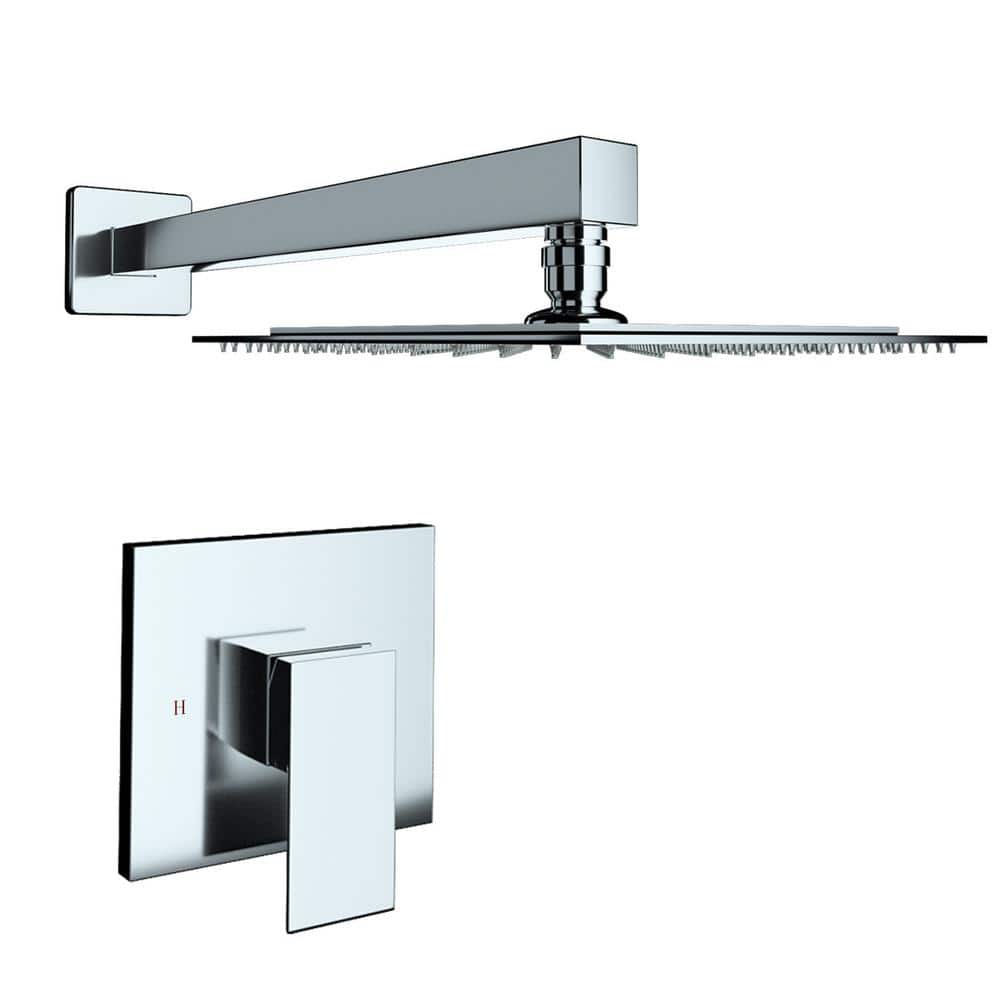Single Handle 1-Spray 10 in. Shower Faucet 1.8 GPM with High Pressure in Po