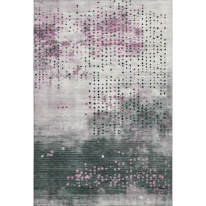 Mayfield Premium Machine Washable Abstract AMF1995 Blush 8 ft. x 10 ft. Area Rug