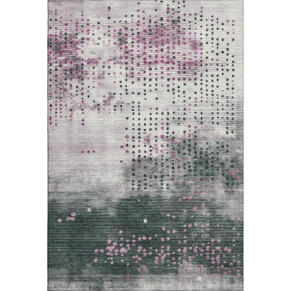 Mayfield Premium Machine Washable Abstract AMF1995 Blush 9 ft. x 12 ft. Area Rug