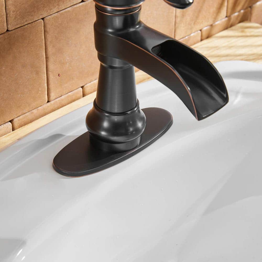 Oil Rubbed Bronze Single Handle Waterfall Bathroom Faucet