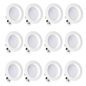 4 in. 3000K Integrated LED Warm White Retrofit Recessed Trim Light Kit 9-Watt 750 Lumens, Dimmable, Wet Rated (12-Pack)