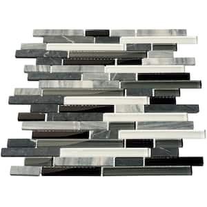Glacier Mountain Glass and Stone Mosaic Tile-Piano (10.78 Sq. Ft.)