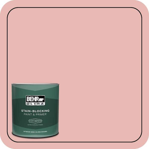 BEHR ULTRA 1 qt. #MQ4-4 Noble Blush Extra Durable Semi-Gloss Enamel Interior Paint & Primer
