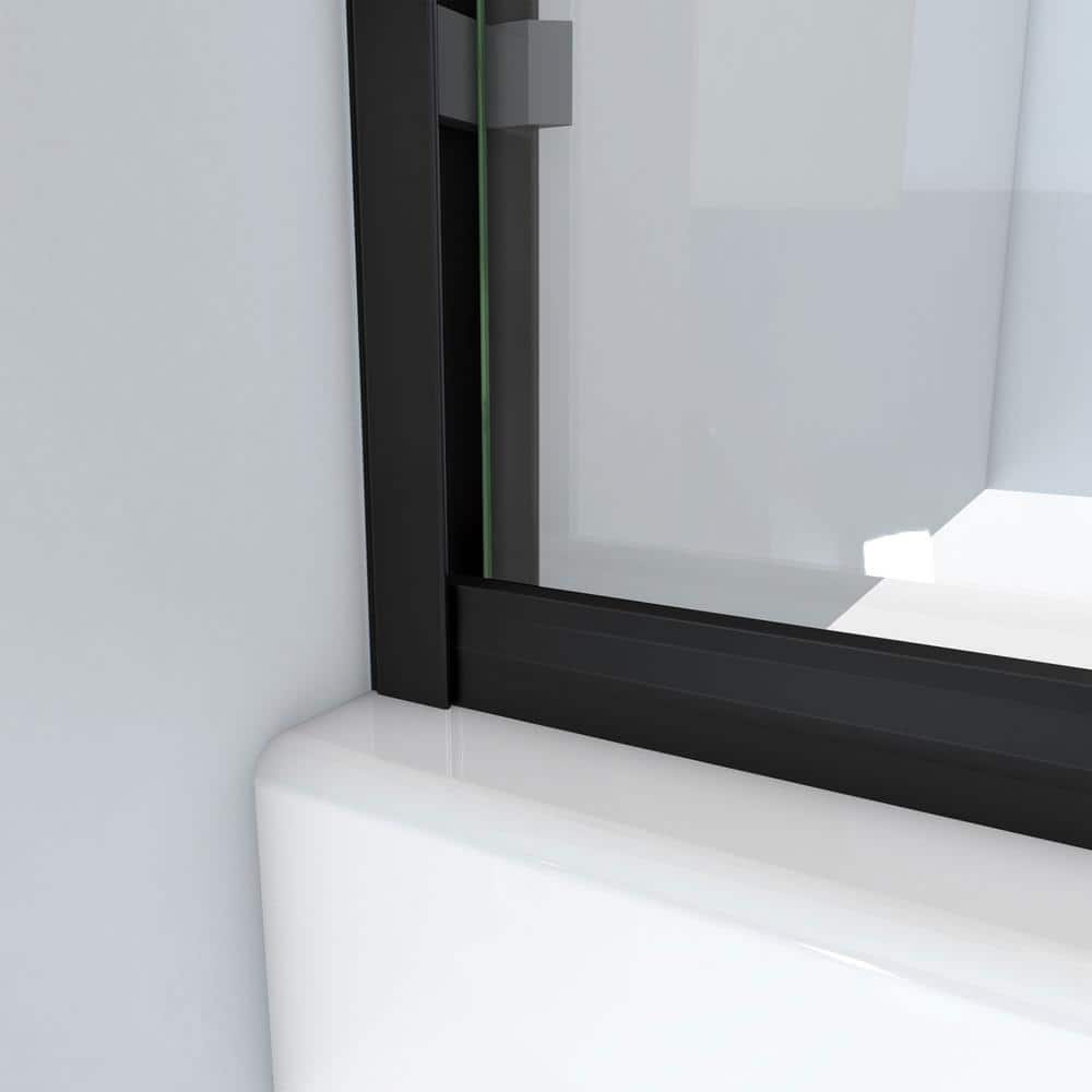 Alliance Pro 60" Satin Black Semi-Frameless Sliding Shower Door