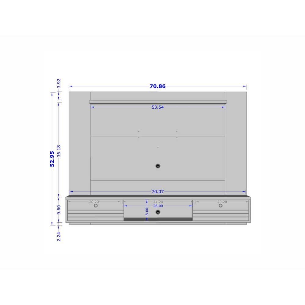 Black 76" Floating Entertainment Center with Mount