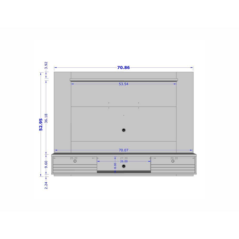 White Wall-Mounted Floating Entertainment Center with Storage