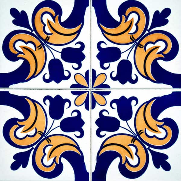 MI ALMA Blue/Yellow/White H40 5 in. x 5 in.Vinyl Peel and Stick Tile (24 Tiles, 4.17 sq. ft./Pack)