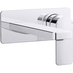 Parallel Single-Handle Wall Mount Bathroom Faucet in Polished Chrome