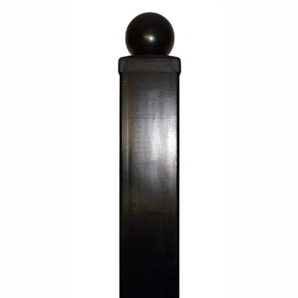 ALEKO Black Steel 10 ft Gate Post with Ball Finial