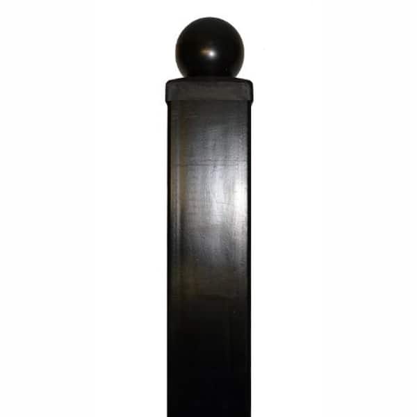 ALEKO 3.5 in. x 3.5 in. x 108 in. Black Steel Driveway Gate Post for Dual Oslo, Madrid, Stockholm Driveway Gates