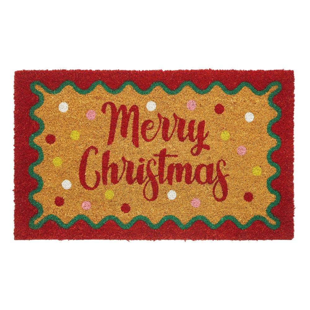 Merry Christmas Dots Multi 18 in. x 30 in. Coir Printed Outdoor Door Mat price history on PriceWatchPro